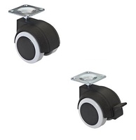 RUEDA PLACA RUM05 50mm NEGRO/GRIS