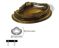 TIRADOR PENDULO MOD. 91 ZAMAK CUERO DECORADO