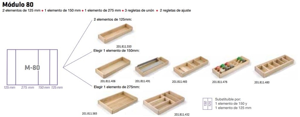 CUBERTERO MODULAR MADERA HAYA COLOMBO 