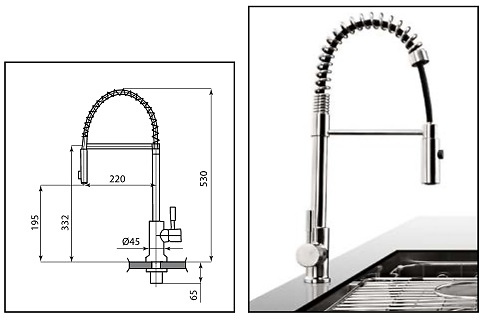 GRIFO COCINA INOX FLEXO 