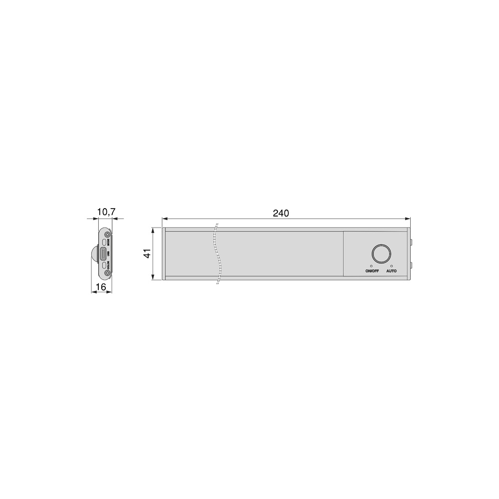 KAUS BLACK APLIQUE LED RECARGABLE USB CON SENSOR DE PROXIMIDAD 